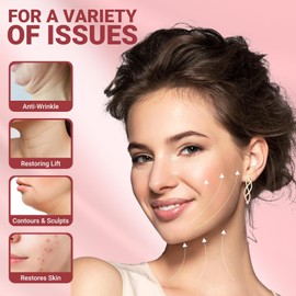 Juskaa Reusable V Line Lifting Mask with Chin Strap for Sleeping,Face Lift Prevent Sagging, Jaw Exerciser,Light Pink,M