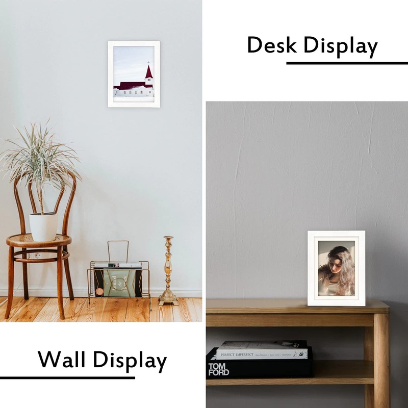 White 5x7 Picture Frames Set of 2 Display Pictures 4x6