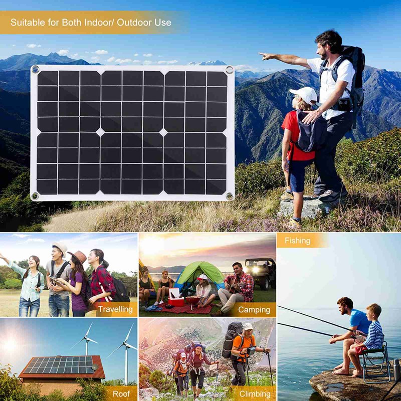 Portable Solar Panel 18V 20W Monocrystalline Silicon Solar Panel Dual