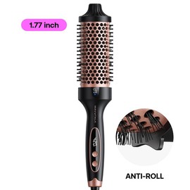 Wavytalk Blowout Boost Ionic Thermal Brush 1 1/2 Inch with LED Display, 300℉-420℉ for Different Hair Types, 120-240V Universal Voltage:_Grande Negative Ion Thermal brush-rose gold
