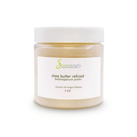 Soapeauty 100% Pure Refined African Shea Butter - Expeller Pressed, Odorless - Pure Moisturizer for Skin & Hair - Ethically Sourced from Ghana | 4 oz