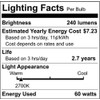 Satco S2419 240 Lumens A19 Incandescent Medium Base Soft White