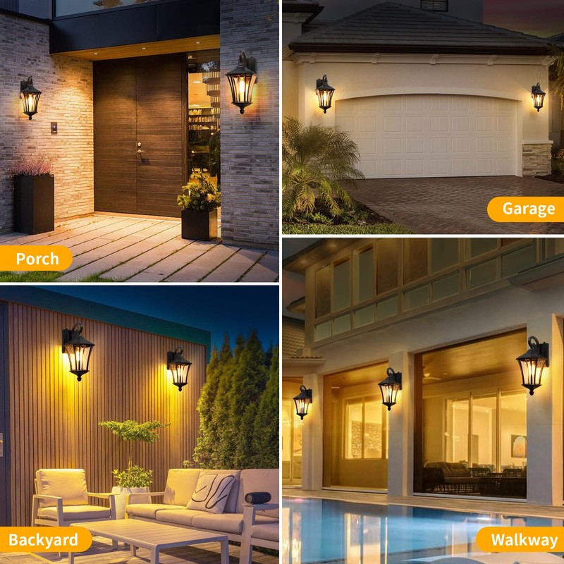 YSN 2 Pack Dusk to Dawn Outdoor Light Fixture Wall