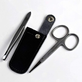 Germany, Solingen Axion akusionguru-mingu Item Set New 鼻毛 Scissors + urutorafain Tweezing in Genuine Leather Case # slg008995fba