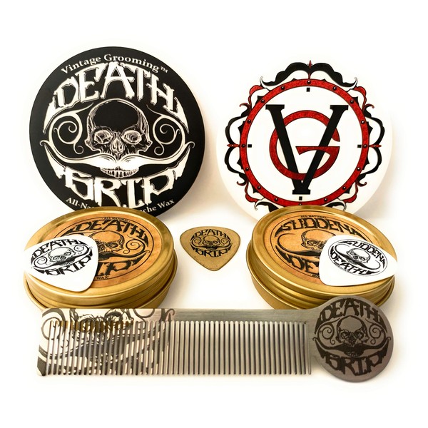 Moustache Care Gift Set by Vintage Grooming Co. (White - Vintage Grooming Logo)
