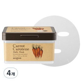 Skinfood Carrot Carotene Daily Mask, 30-pack, 4 packs / 스킨푸드 캐롯 카로틴 데일리 마스크, 30개입, 4개