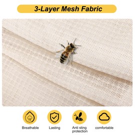 Ventilated Bee Suit, 3 Layer Bee Suit for Men Women, Sting Proof Protective Beekeeping with Gloves, 2 Beekeeping Veils for Beekeepers (2XL-Large)