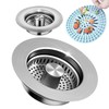 2 Pack – 3-in-1 Kitchen Sink Drain Strainer Stopper, 304
