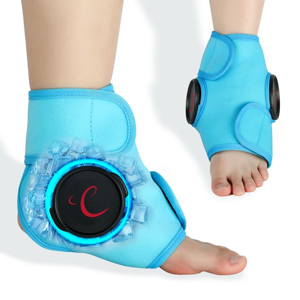 Comfytemp 足首アイシング サポーター 大口径15cm氷嚢*2 スポーツ用 アイスバッグ 足首固定用サポーター 冷温両用バッグ アイシング用品 通気性