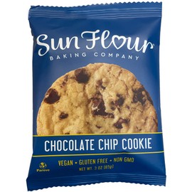 Sun Flour Baking Company Chocolate Chip Cookie, Vegan, Gluten Free, Non GMO, 3 oz (3oz, Gluten Free Chocolate Chip) 12 Pack