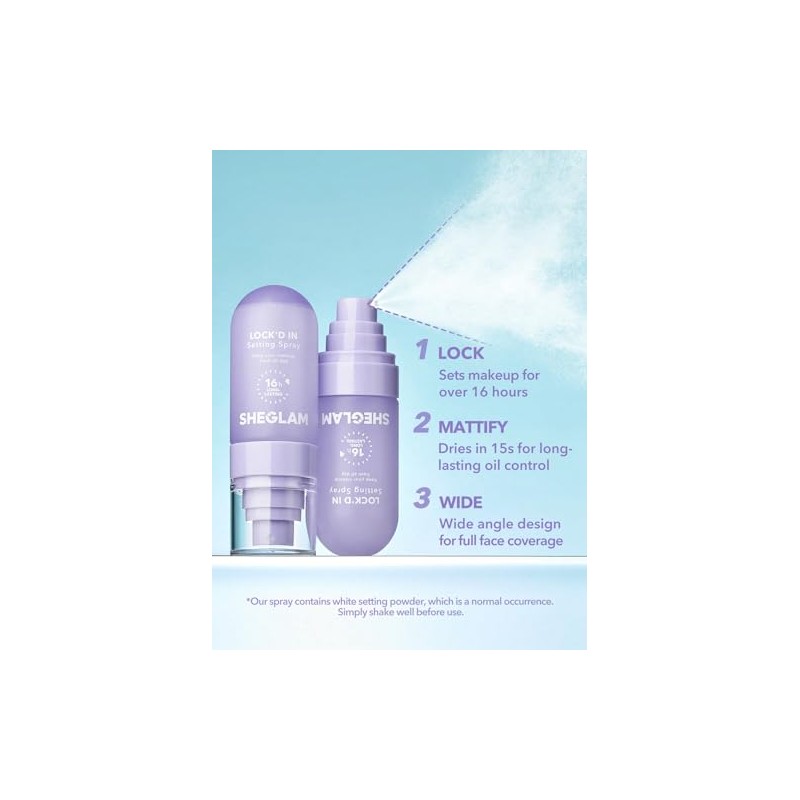 SHEGLAM Lock'd In Setting Spray Mattifying Effect Quick-Drying Long Lasting