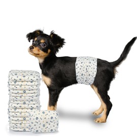 LeapSheep Dog Diapers Male | Male Dog Wraps Disposable Dog Diapers Super Absorbent Puppy Diapers Leak-Proof Doggie Diapers, Quick-Dry Gel | Wetness Indicator, Puppy Training, Incontinence (XS, 20ct)