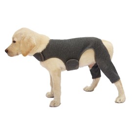 Dog Bodysuit After Surgery Body Dog, Wound Protection Suits for Dogs, Anti-Wound Licking Op with Leg, Knee Brace Dog Rear Leg Recovery Suit for Dog Collar, Alternative Protection Bodysuit (Grey, 2XL)