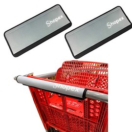 Shopping Cart Handle Cover by Shopex, Cover for Grocery Cart, Buggy and Trolley Handles | Safe for Adults, Babies and The Environment | Eco-Friendly and Reusable | 16 Inches Long (Grey, Pack of 2)