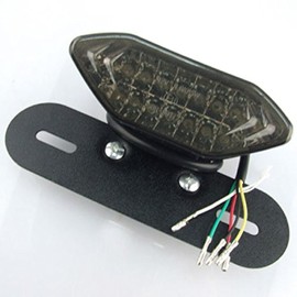 ZYTC Motorcycle Tail Light Smoke Integrated Running Brake Stop Light Turn Signal License Plate Bracket Lamp