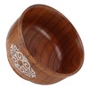 Wooden Rice Bowl Jujube Wood Anti Scald Exquisite Elegant Round