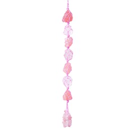Runyangshi Hanging Car Charm Rose Quartz Clear Quartz Healing Crystal and Stones Natural Crystals Car Hanging Omament with Chips Stones Accessories Rearview Mirror Decorations