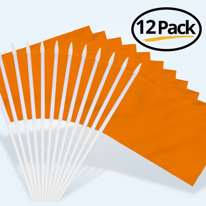 Anley Orange Mini Flag 12 Pack - Hand Held Small