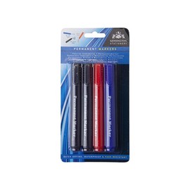 PMS 4-Pack Assorted Colors Permanent Markers - Water-Resistant & Quick-Drying - Ideal for Home, School & Office
