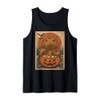 Funny Spooky Bearded Dragon Pumpkin Japanese Ramen Noodles Tank Top
