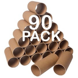 90 Pack Thick Cardboard Tubes for Crafts - Bulk Craft Rolls - Round Cardboard Tubes - Craft Tubes - Toilet Paper Rolls Crafts - Paper Tube for Crafts - Craft Round Tubes - 1.57 x 3.9 Inches - Brown