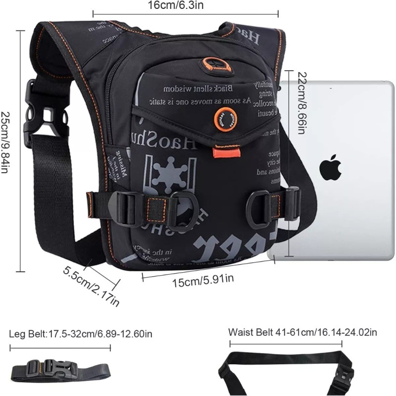Pokachila Mochila Piernera Riñonera Pechera Hombre Nailon Impermeable