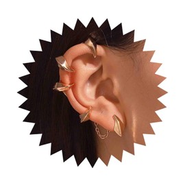 Inateannal Gothic Devil Claw Ear Cuff Earrings Dragon Claw Cuff Wrap Earring Gold Ear Climber Crawler Earring Devil Claw Clip On Cuff Earrings Jewellery for Women and Girls, Zinc, No Gemstone