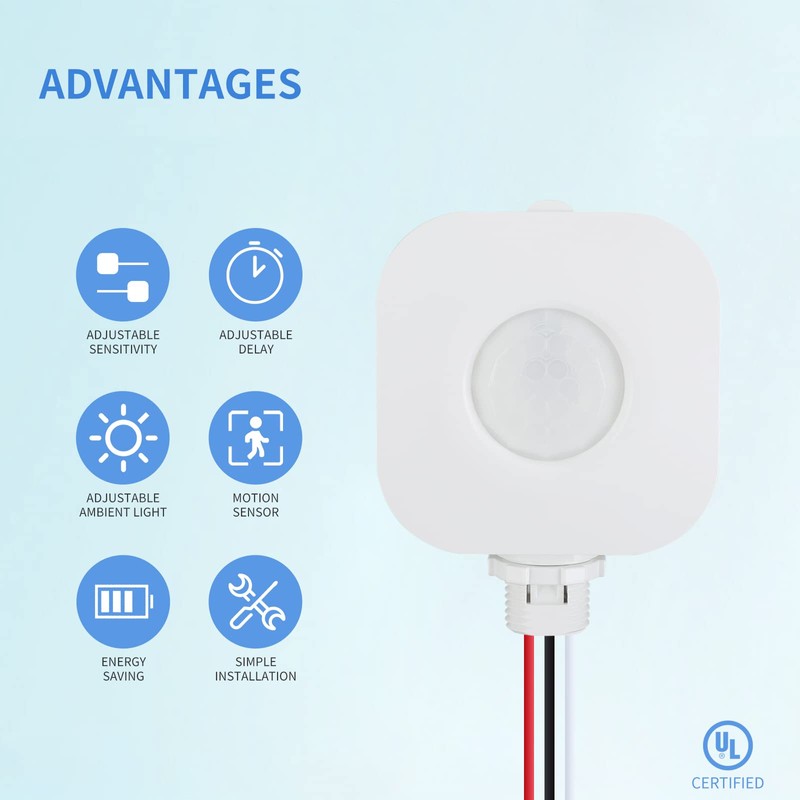 ECOELER Ceiling Occupancy Motion Sensor Switch, High Bay Fixture Mount