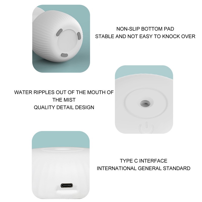 Cool Mist Humidifier 500ml Type C Anti Gravity Water Drop