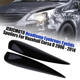 JERICMOTO Headlights Eyebrow for Vauxhall Cosra D 2006-2014, Stylish Headlamp Eyebrow Cover Eyelid Spoiler Eyelids Trim Accent Cover Decoration, Accessories for Vauxhall Cosra