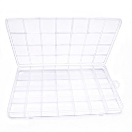 IOOLEEM 28 Grids Plastic Bead Organizer Box, Organizer Container Storage Box, Dividers for bead arts and crafts.
