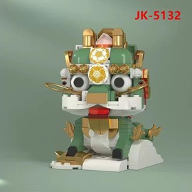 SCTCACR Jaki Blocks Kids Building Toys DIY Bricks Chinese Culture Kylin Lion Lucky Koi Puzzle New Year Gift Holiday Home Decor 5130-5132 (JK-5132-with box)