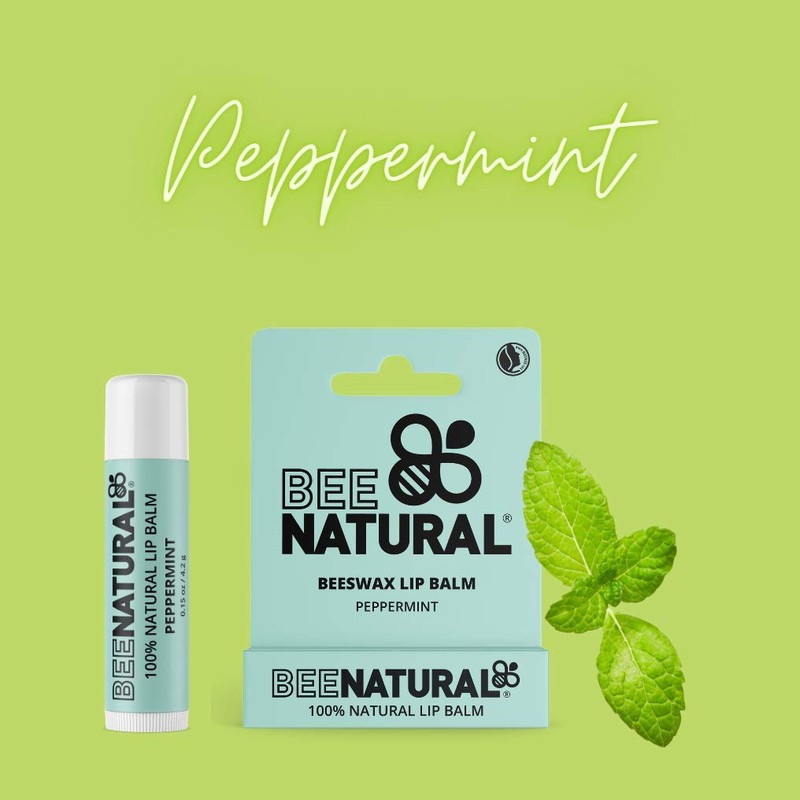 Bee Natural - 100% natural moisturising lip balm, peppermint flavour,