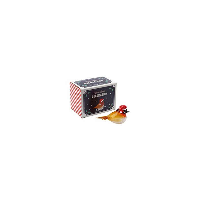 CGB Giftware Glass Festive Robin Figurine Boxed | Collectable Ornament