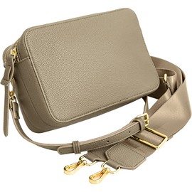 MALTA Women's Handbag, Shoulder Bag, Crossbody, Double Zipper, 2-Way, Two Straps, Wide Strap for Reduced Burden, Small, Large Capacity, Lightweight, Bag