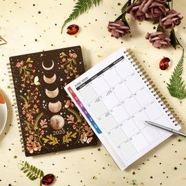 2025 Planner - 2025 Planner, 2025 Planner Weekly and Monthly, JAN. 2025 - DEC. 2025, 6.3" x 8.4", 2025 Planner with Tabs, Twin-Wire Binding, Inner pocket, Planner organizer - Moon
