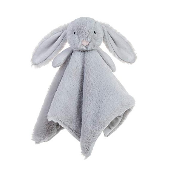 Apricot Lamb Stuffed Animals Gray Bunny Rabbit Soft Comforter Blanket Security Infant Nursery Character Blanket Luxury Snuggler Plush Baby Lovey(Grey Bunny, 13 Inches)