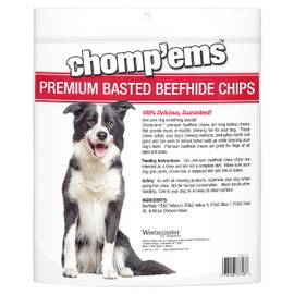 Chomp'ems Chicken Chew Chips, 1 lb - Healthy, Protein Rich Treats for Dogs - Long Lasting Dog Chews