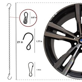 HEDGBOBO Hanging Chains with Hooks, 10 Pack 21 Inch Black Chain for Hanging Bird Feeders, Planters, Lanterns, Wind Chime Ornaments (21” Black)