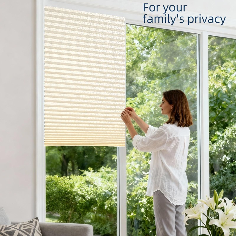 Sneulletoys 4pk No Drill Patterned Blinds for Windows (Yellow, 60W×150H