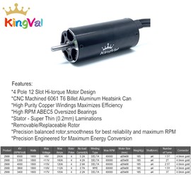 KingVal Replacement 2968 3800KV Brushless Motor Shaft Diameter 4mm with Water Cooling Jacket Compatible with RC Boat