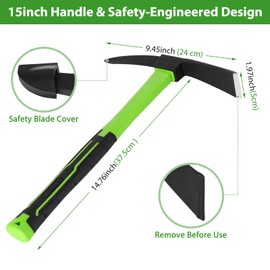 NAUKII Pick Axes for Digging, No Assembly Required, 14.7 Inch