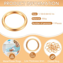 Chalyna 11 Pcs Power Gold Rings Metal Gold Game Figure Display Dream Catcher Rings with Gold Drawstring Organza Bags (1.2 Inch)