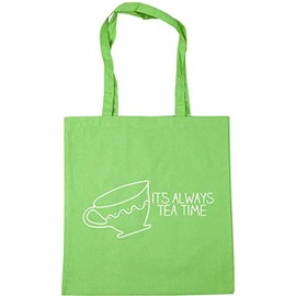 Hippowarehouse It's Always Tea Time Tote Shopping Gym Beach Bag 42cm x38cm, 10 litres