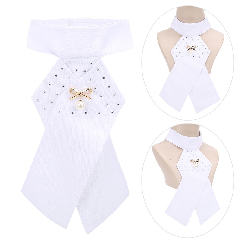 Horse Riding Stock Tie Equestrian Pre Tied Brooch Cotton Adult