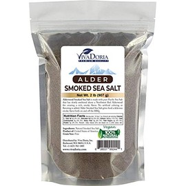 Viva Doria Alder Smoked Sea Salt, Alderwood Smoked Salt, Fine Grain (2 lb)