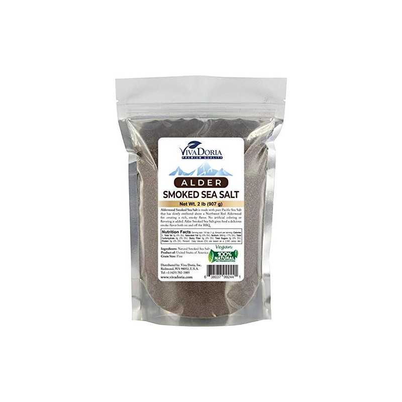 Viva Doria Alder Smoked Sea Salt, Alderwood Smoked Salt, Fine
