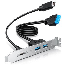 GRAUGEAR 20Gbps USB3.2 Gen2x2 USB-C Front Panel Adapter, Motherboard Header Extension Cable, USB-C and USB to USB3.2 Type-E Key-A 20-Pin and 19-Pin USB3.0 Connectors with PCIe Bracket[G-AD-ETC2A-20G]