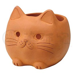 薬師 Kilns mexeikyattopotto (Large) Terracotta H12 x l X W14 cm Japanese Cat Life mexeikyattosiri-zu Handmade 1751