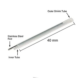 Fiber Optic Fusion Splice Shrink Sleeves Tapered Ends 40 mm Fusion Fiber Optic Cable Heat Shrink Tubing 304 Stainless Steel PE Clear Bare Optical Fiber Fusion Pipe hot melt Protection Tubes (100 Pack)